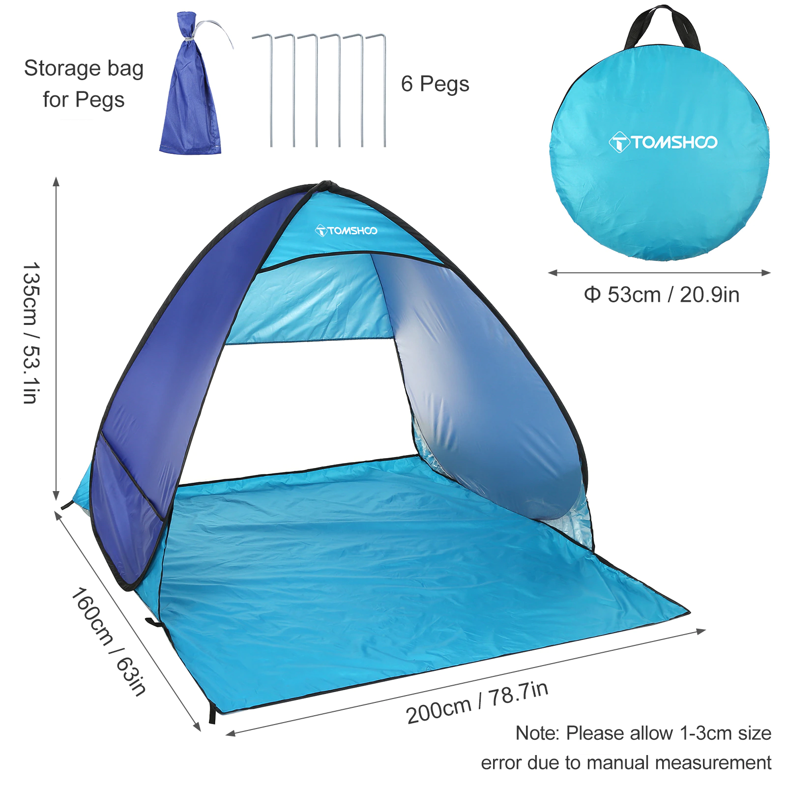 Cheap Goat Tents TOMSHOO Ultralight tent Automatic Instant Pop Up Beach Tent Outdoor Beach Shade Sun Shelter Tent Canopy Cabana w Carry Bag   